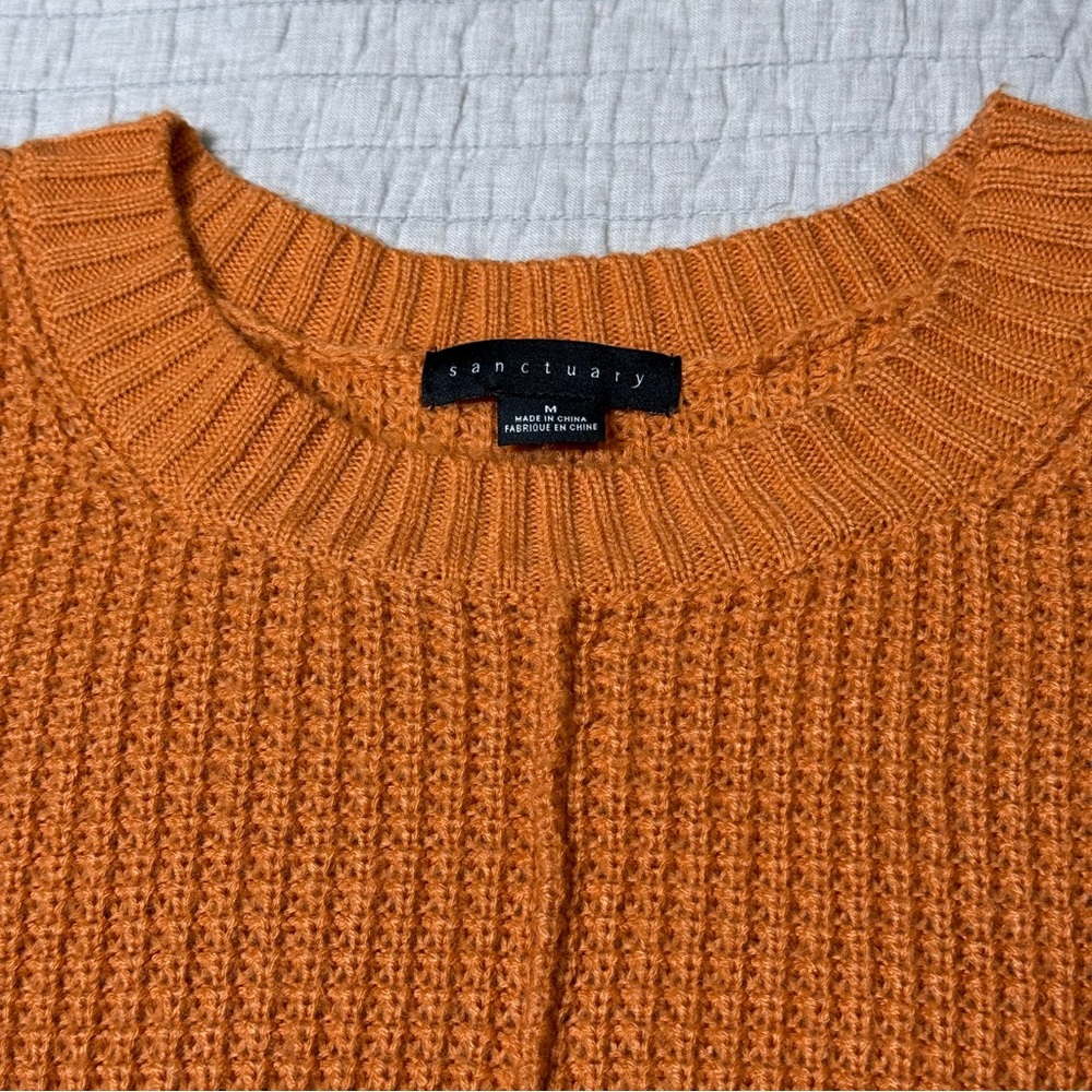 Sanctuary Sorry Not Sorry Waffle LS Knit Sweater Size Medium - Picture 3 of 9